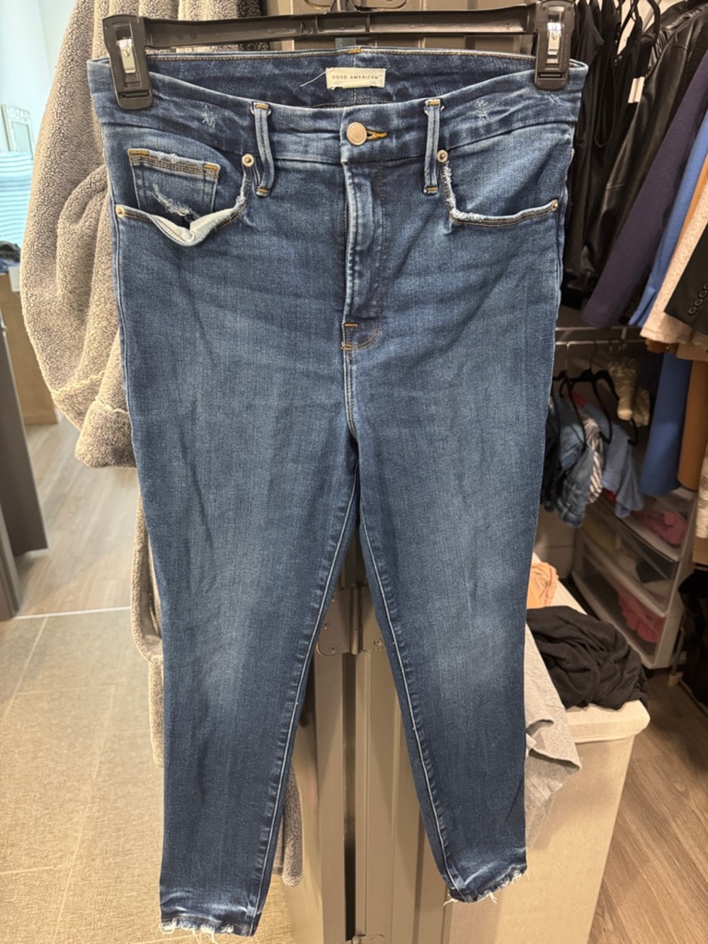 Good American Dark Blue High-Rise Skinny Jeans